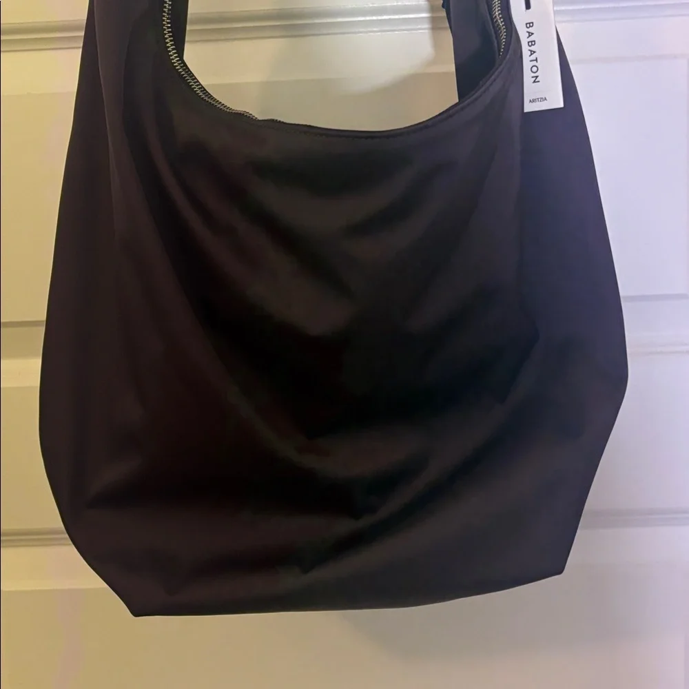 Babaton Aritzia Access Satin Bag Plum Hobo bag oversized deep purple large NWT - Picture 2 of 15